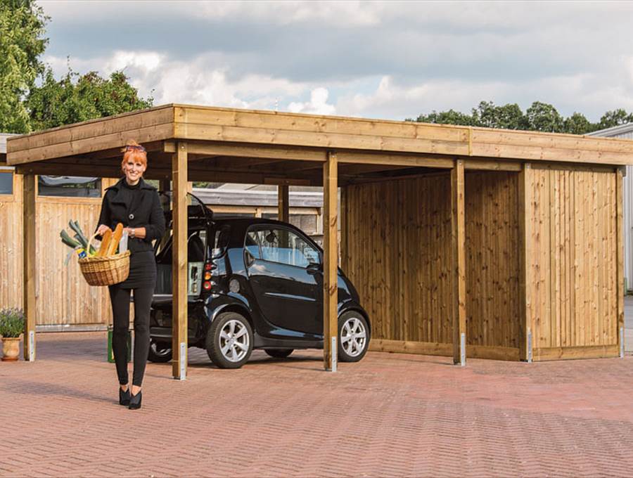 Einzelcarport mit Geräteraum